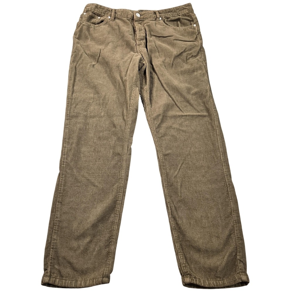 BoohooMAN Pants Mens 35x29 (36 Tag) Brown Corduroy 5 Pocket Straight Casual